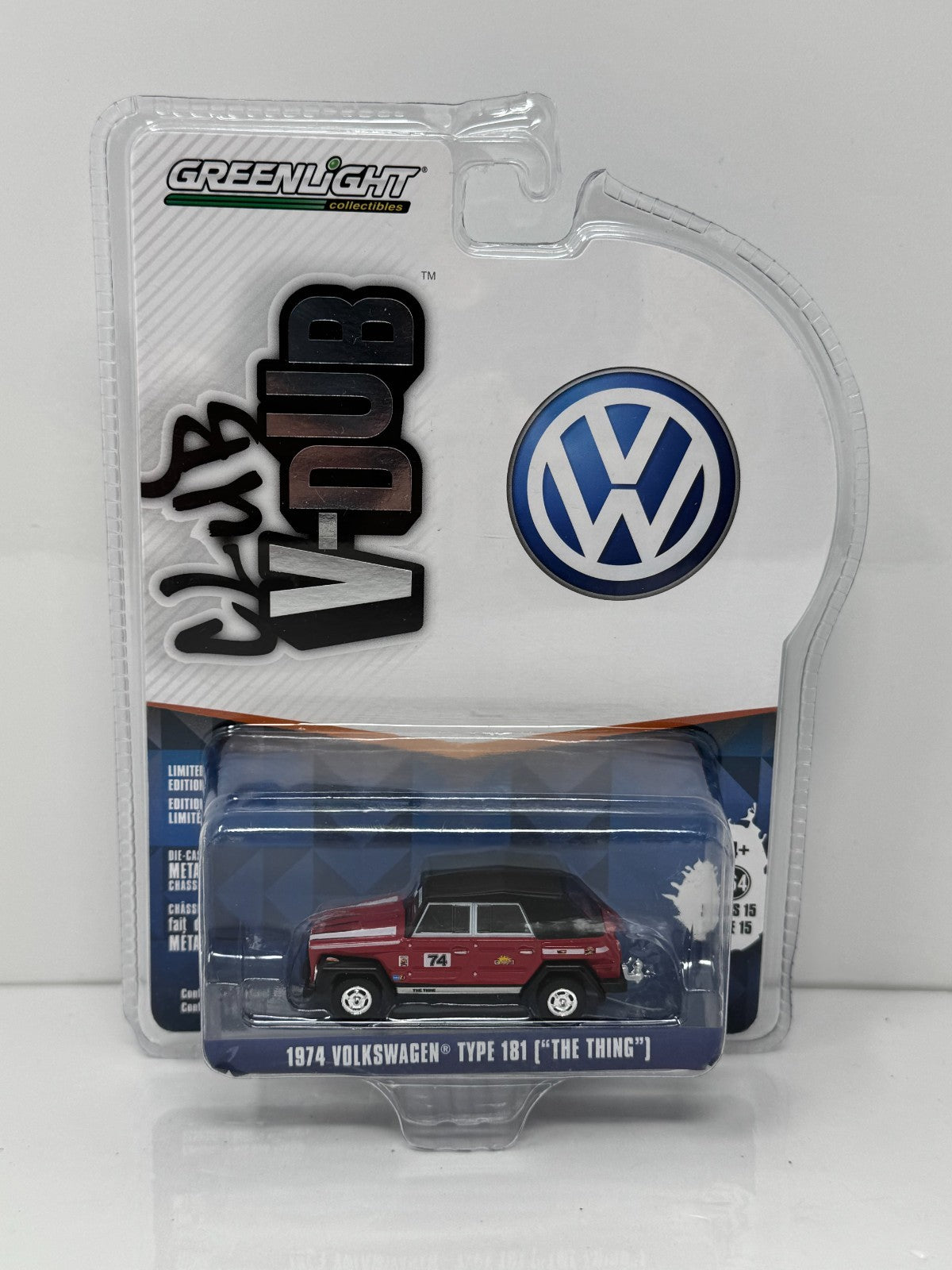 Greenlight Club V-Dub 1974 Volkswagen Type 181 The Thing 1:64 Diecast Red