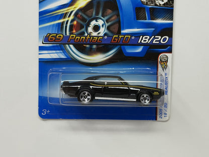 Hot Wheels Realistix 2005 First Editions 1969 Pontiac GTO 1:64 Diecast Black V2