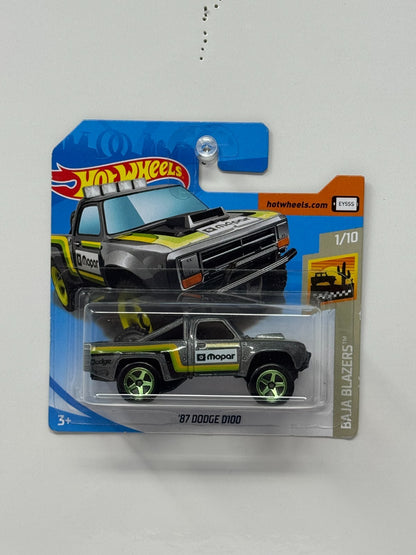 Hot Wheels Baja Blazers 1987 Dodge D100 1:64 Diecast Short Card