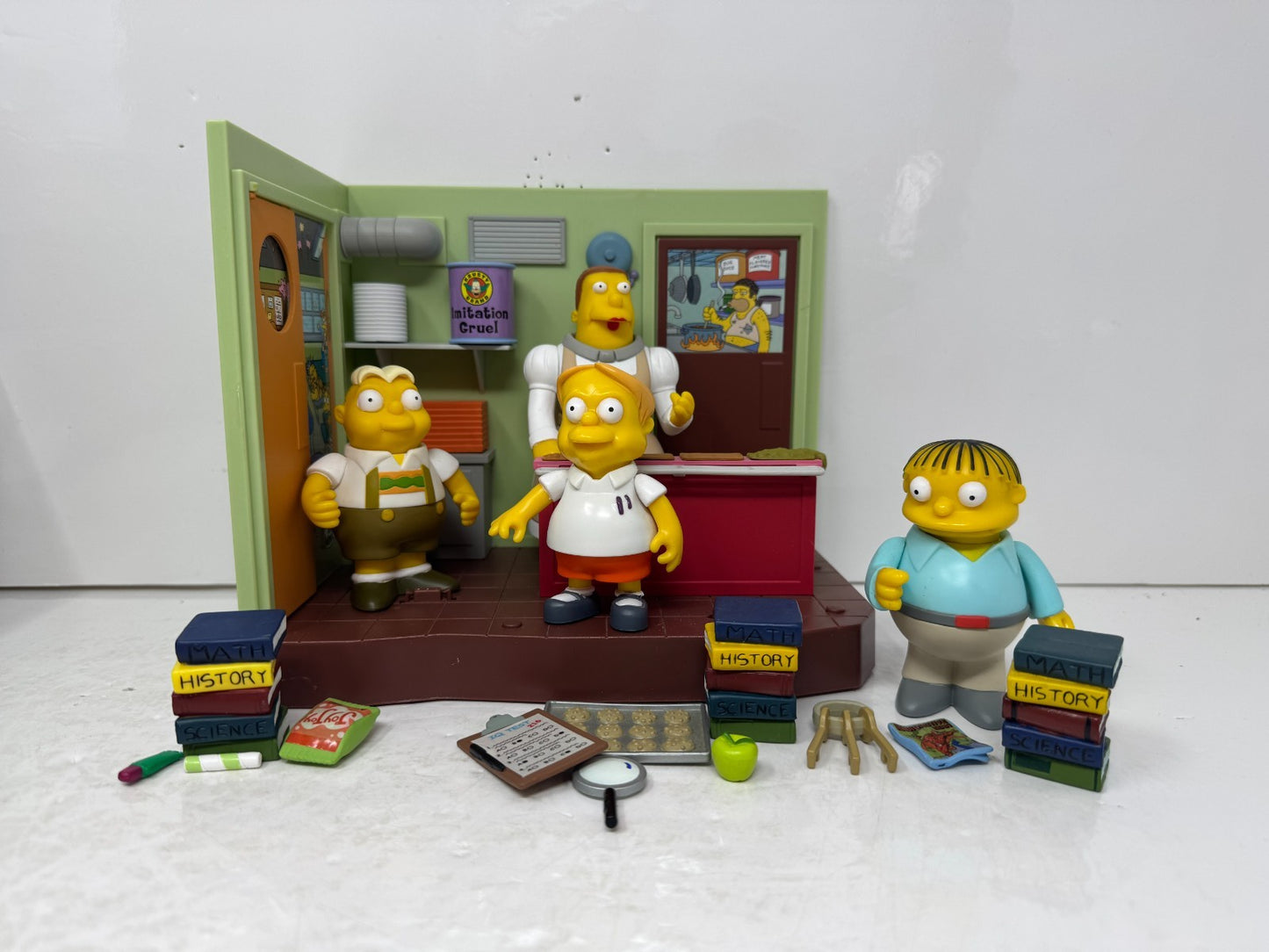 Simpsons World of Springfield Cafeteria Lunchlady Doris School Playmates Playset