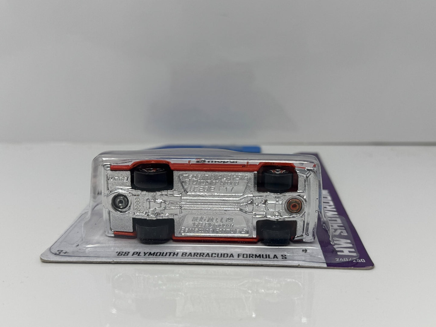 Hot Wheels Showroom 1968 Plymouth Barracuda Formula S 1:64 Diecast Orange White