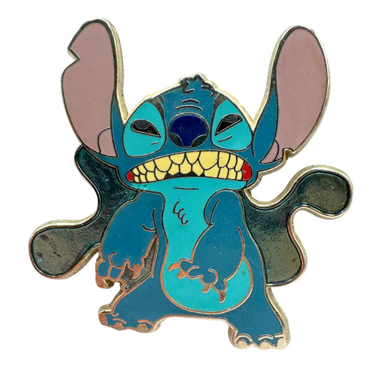 Disney Stitch Growling Deluxe Pin & Red Lanyard Starter Trading Pin DC1S9
