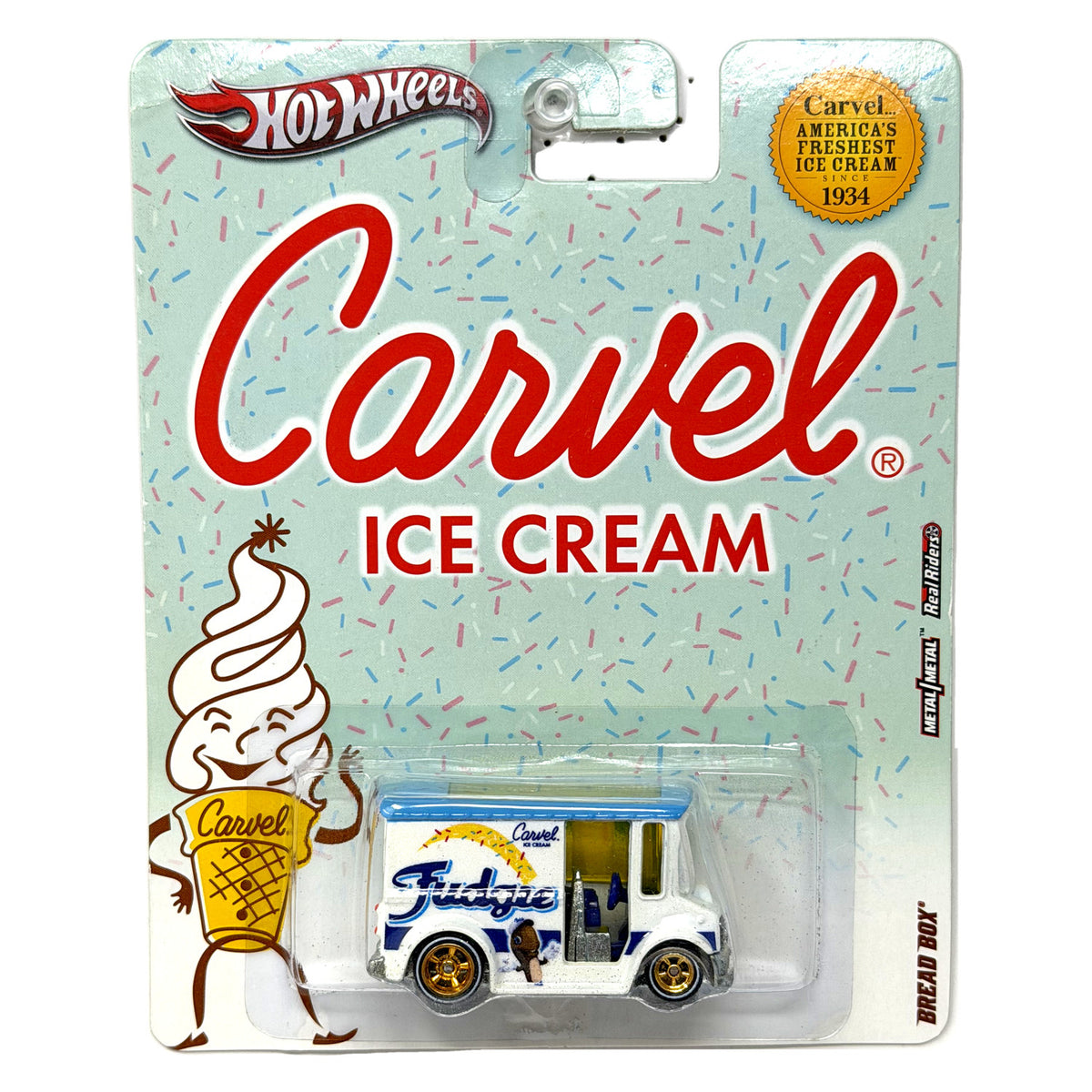 Hot Wheels Carvel Ice Cream Fudgie Bread Box 1:64 Diecast Real Riders