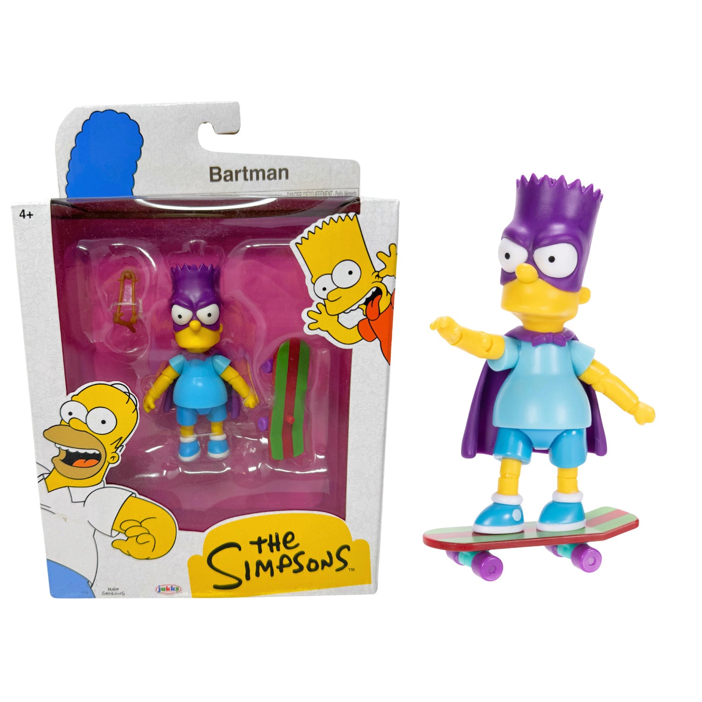 Jakks Pacific The Simpsons Bartman Bart with Skateboard Action Figure