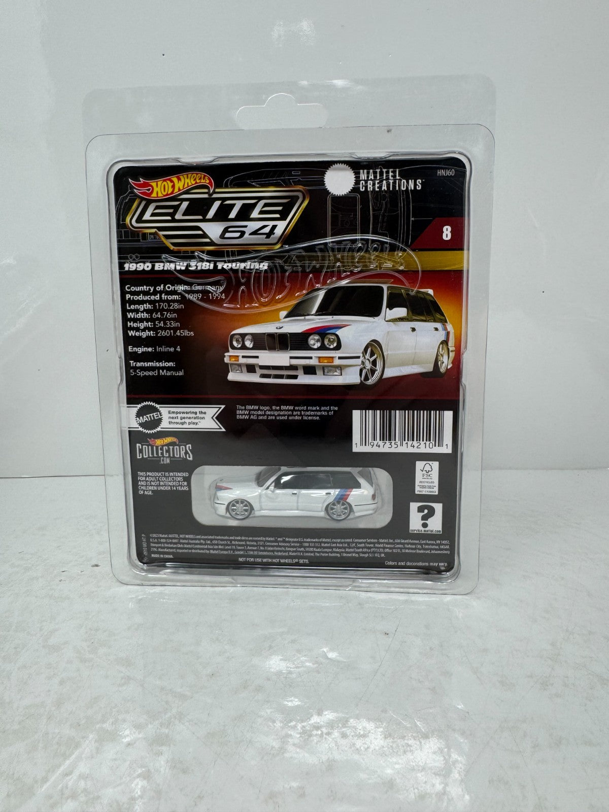 Hot Wheels Elite 64 1990 BMW 318i Touring 1:64 Diecast