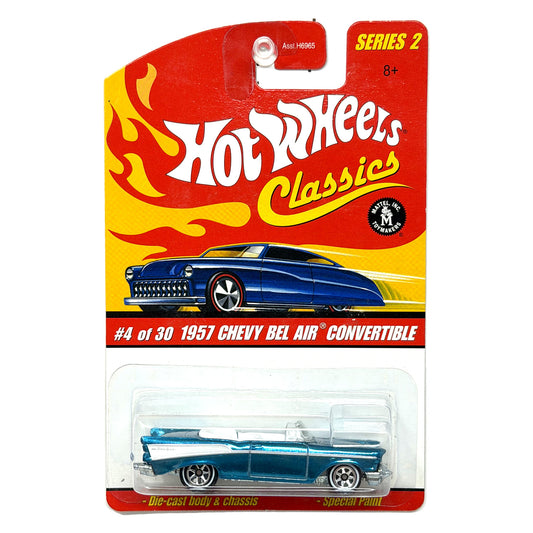Hot Wheels Classics Series 2 1957 Chevy Bel Air Convertible 1:64 Diecast Blue
