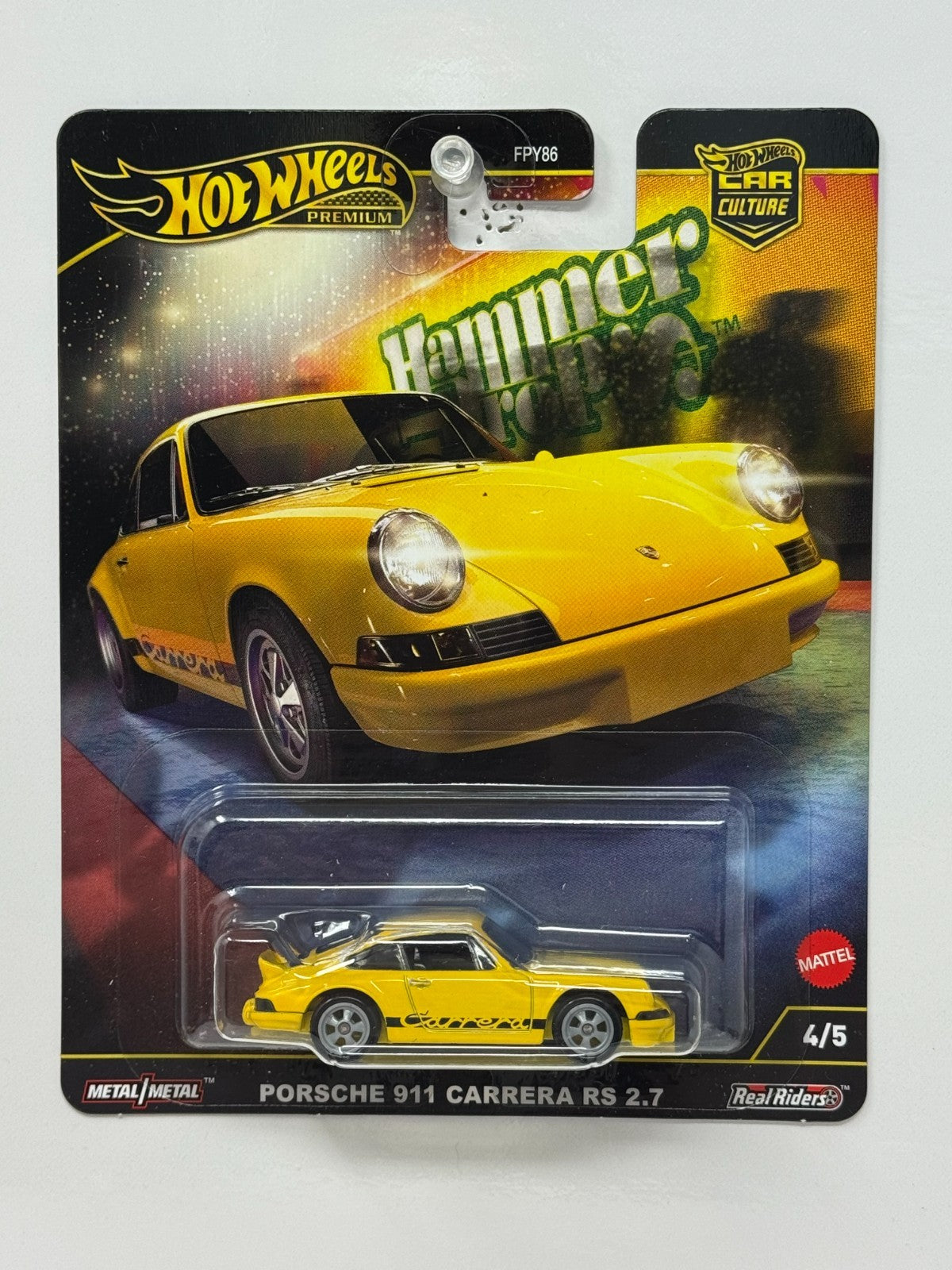Hot Wheels Premium Hammer Drop Porsche 911 Carrera RS 2.7 1:64 Diecast