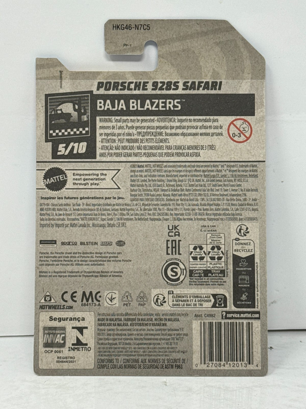 Hot Wheels Baja Blazers Porsche 928S Safari 1:64 Diecast Silver