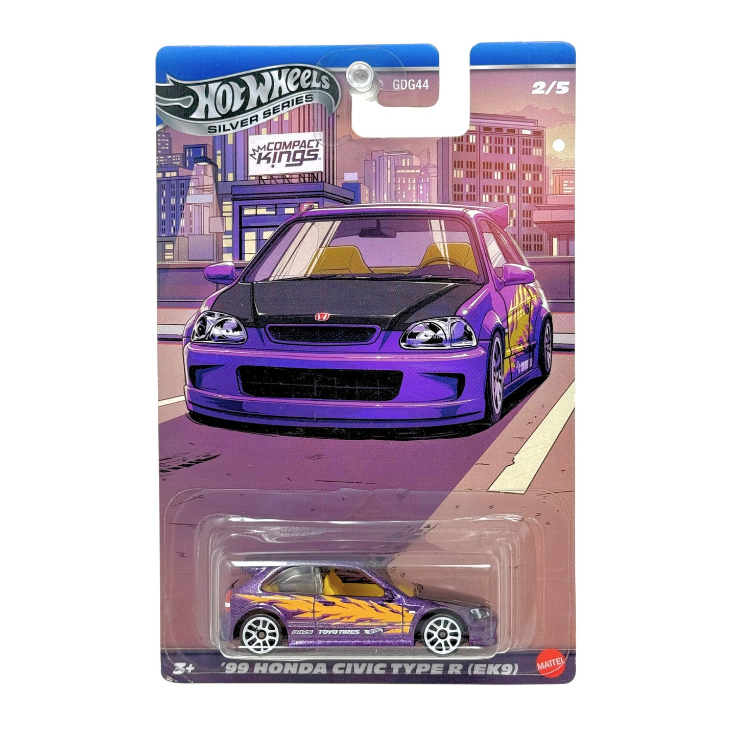 Hot Wheels Silver Series Compact Kings 1999 Honda Civic Type R EK9 1:64 Diecast