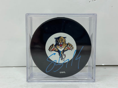 Stu Barnes Florida Panthers Signed NHL Autograph Puck Blue Auto