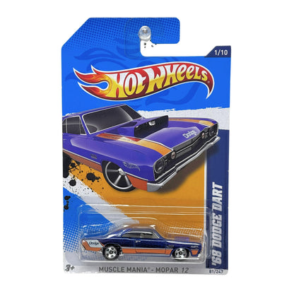 Hot Wheels Muscle Mania Mopar '12 1968 Dodge Dart 1:64 Diecast Purple