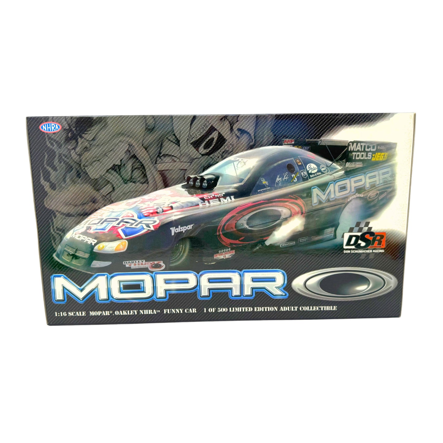 Milestone Gary Scelzi NHRA Mopar Oakley Carbon Dodge Stratus Funny Car 116 Scale