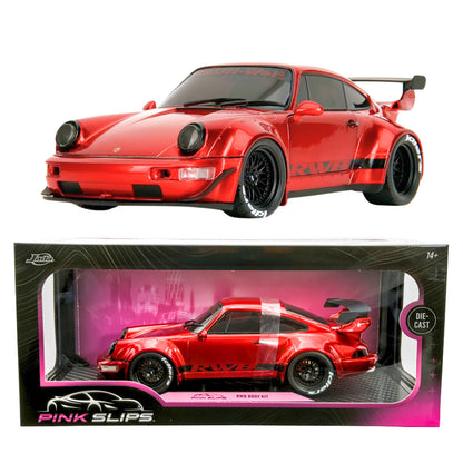 Jada Pink Slips Porsche 911 RWB Body Kit Red Chrome 1:18 Diecast