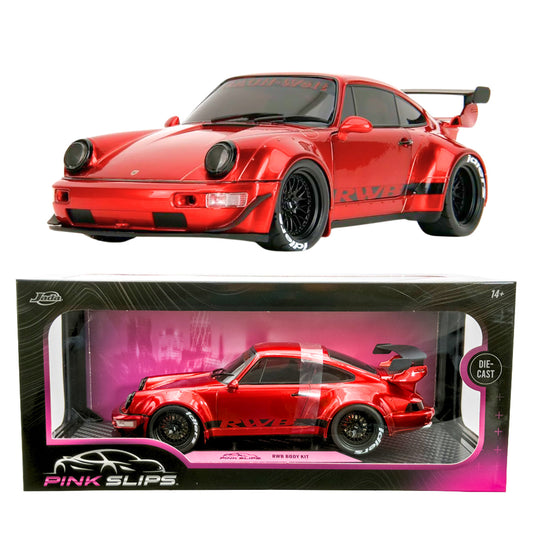 Jada Pink Slips Porsche 911 RWB Body Kit Red Chrome 1:18 Diecast