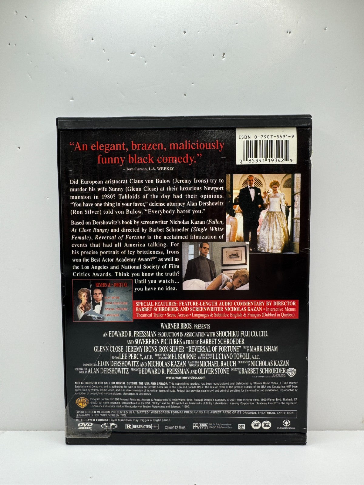 Reversal of Fortune (DVD) Jeremy Irons Drama