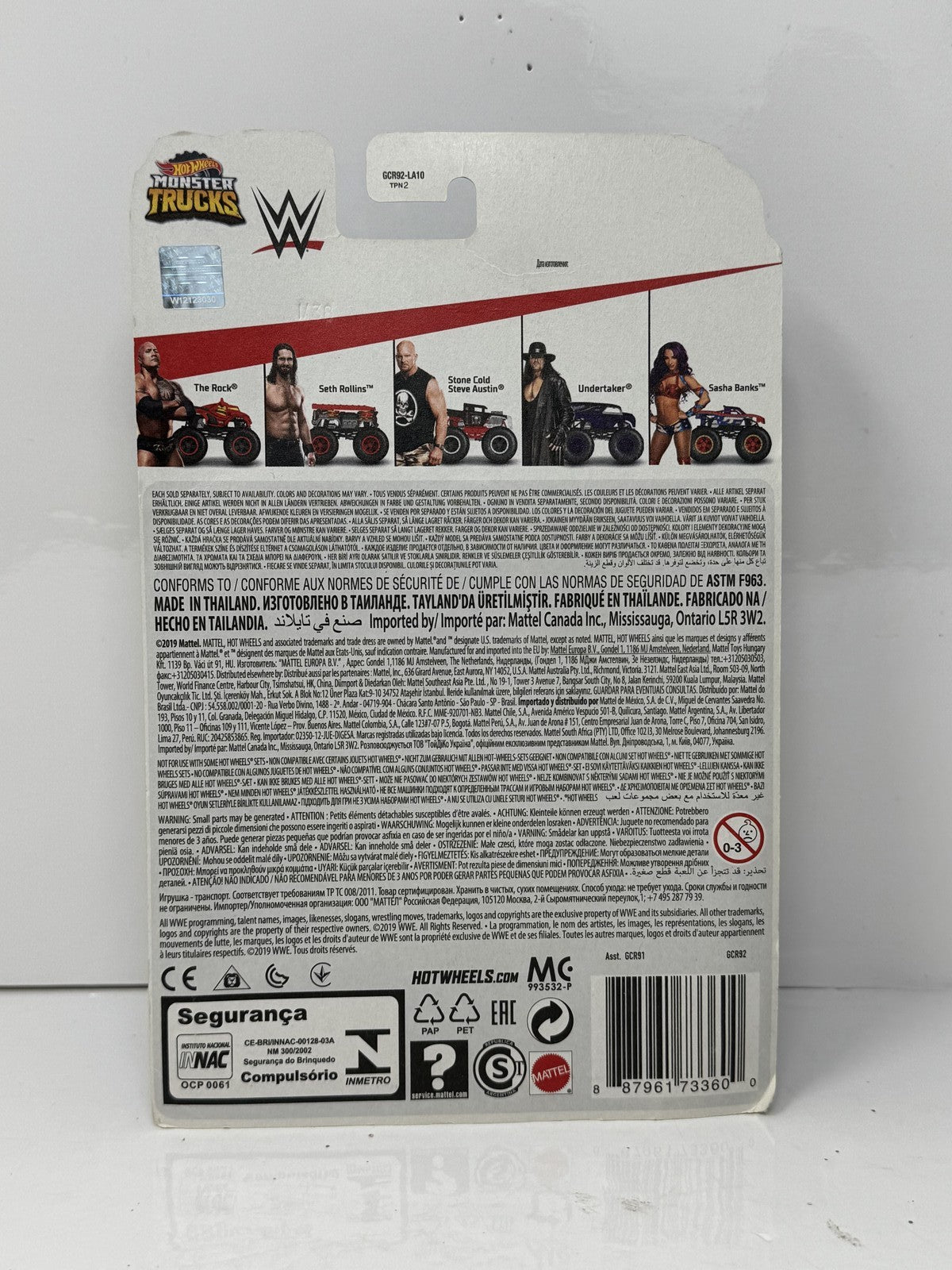 Hot Wheels Monster Trucks WWE John Cena 1:64 Diecast Blue and Orange