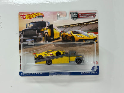 Hot Wheels Premium Team Transport #36 Corvette C8.R & Carry On 1:64 Diecast