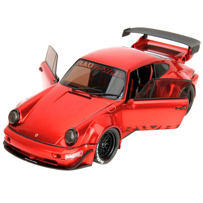 Jada Pink Slips Porsche 911 RWB Body Kit Red Chrome 1:18 Diecast