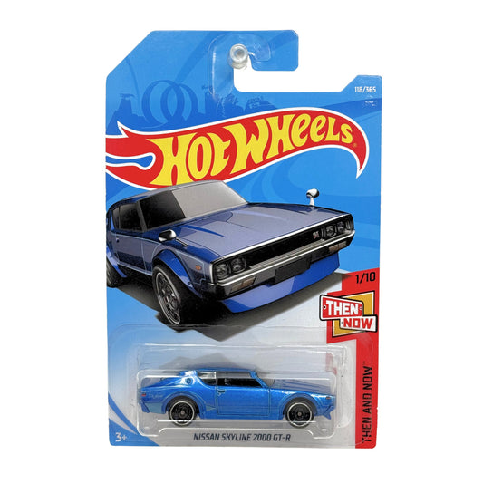 Hot Wheels Then and Now Nissan Skyline 2000 GT-R 1:64 Diecast Blue