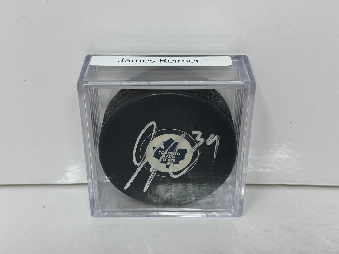 James Reimer Toronto Maple Leafs Signed NHL Autograph Puck Silver Auto