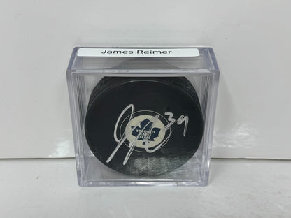 James Reimer Toronto Maple Leafs Signed NHL Autograph Puck Silver Auto
