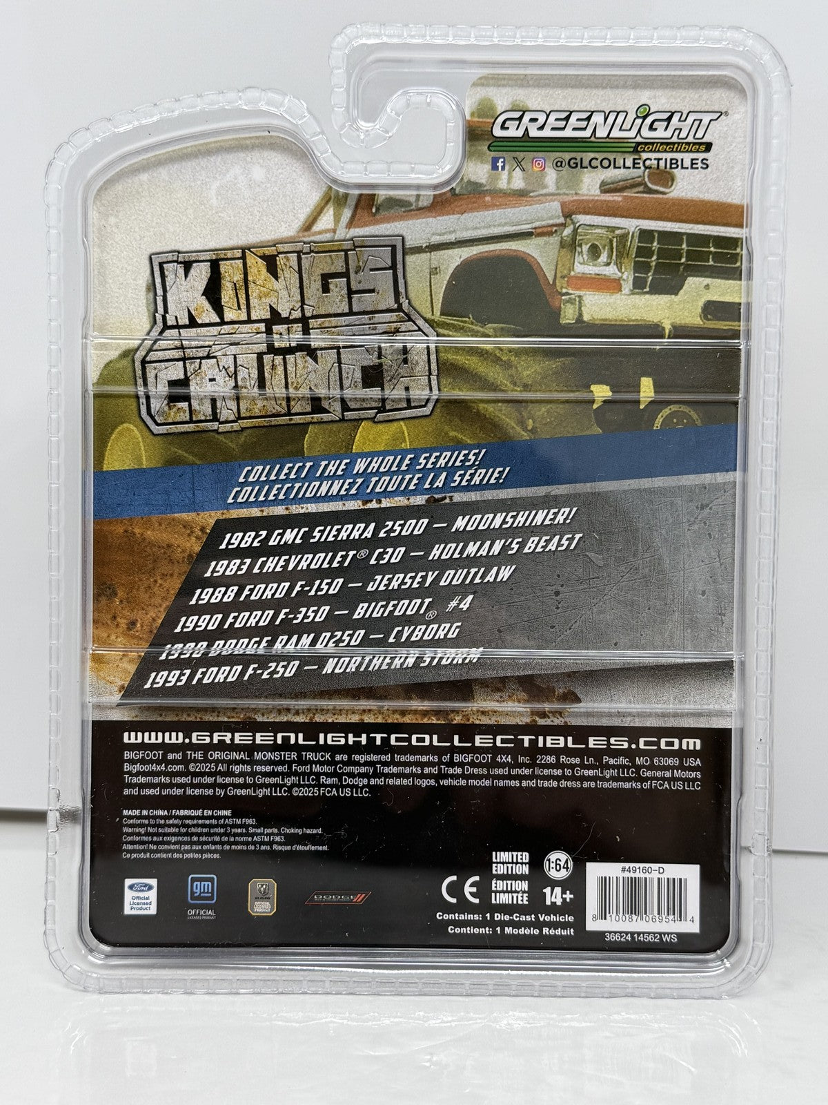 GreenLight Kings of Crunch 1990 Ford F-350 Bigfoot #4 CHASE 1:64 Diecast