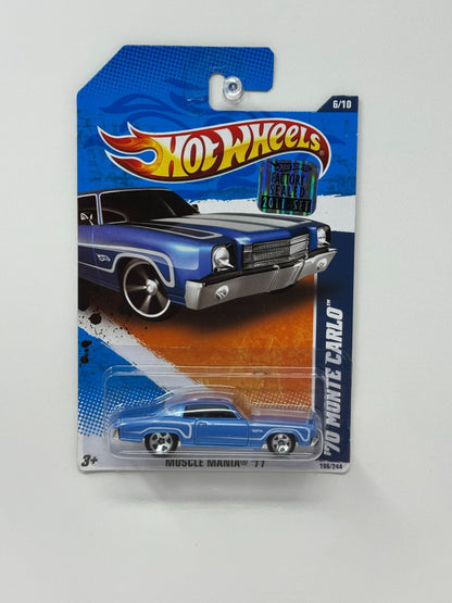 Hot Wheels Muscle Mania 1970 Monte Carlo 1:64 Diecast Factory Sealed Blue