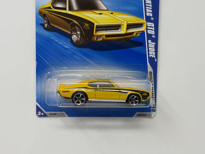 Hot Wheels Muscle Mania 1969 Pontiac GTO Judge 1:64 Diecast Yellow