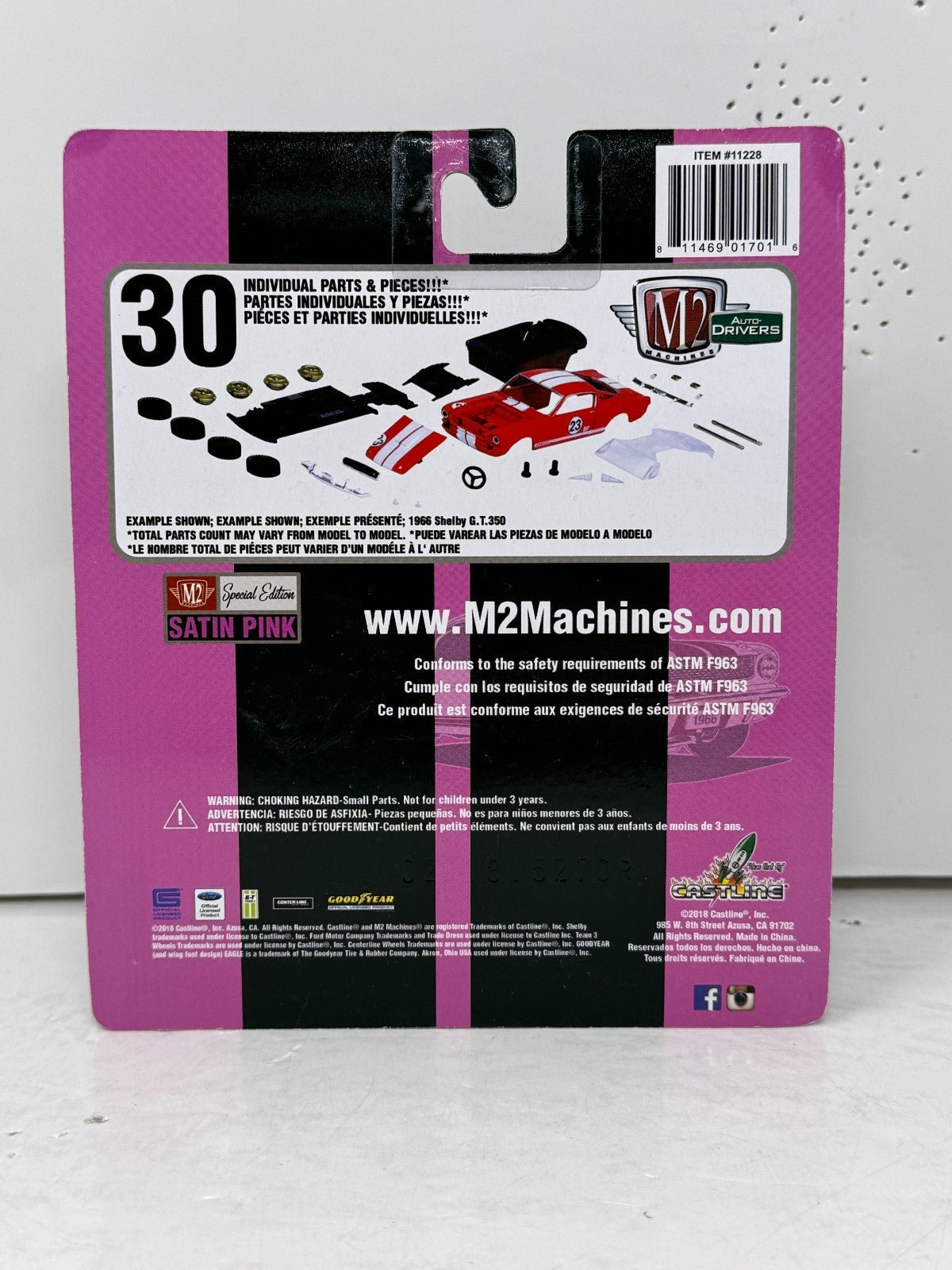 M2 Machines 1966 Shelby G.T. 350H Satin Pink Special Edition 1:64 Diecast