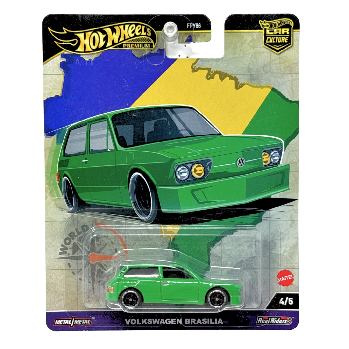 Hot Wheels Premium World Tour Volkswagen Brasilia 1:64 Diecast