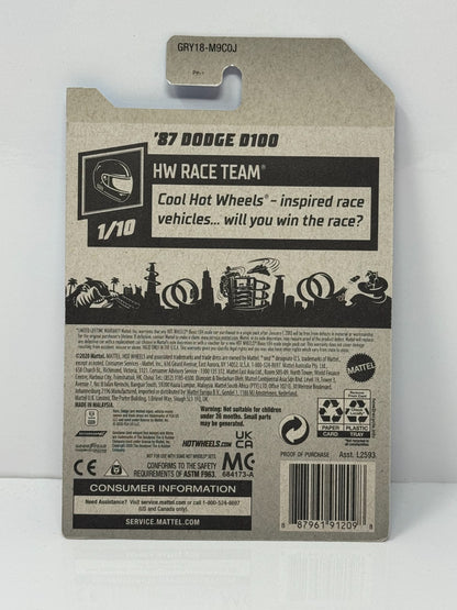 Hot Wheels Race Team 1987 Dodge D100 1:64 Diecast V3