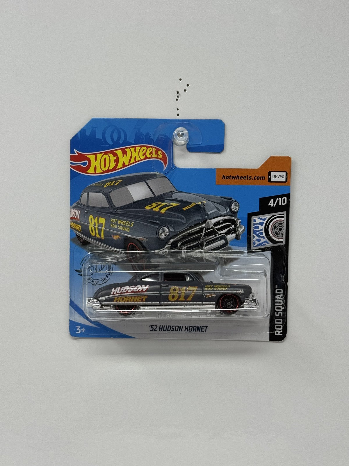 Hot Wheels Rod Squad 1952 Hudson Hornet 1:64 Diecast Gray Short Card