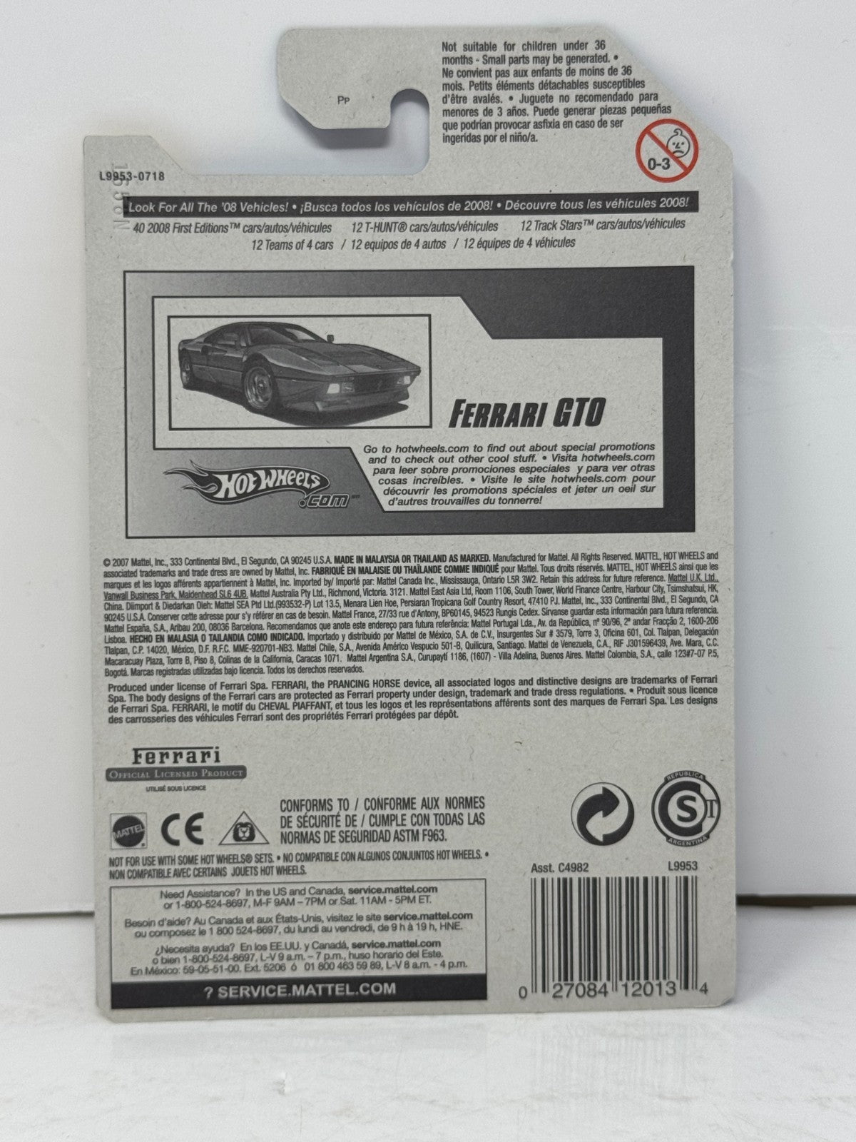 Hot Wheels 2008 First Editions Ferrari GTO 1:64 Diecast