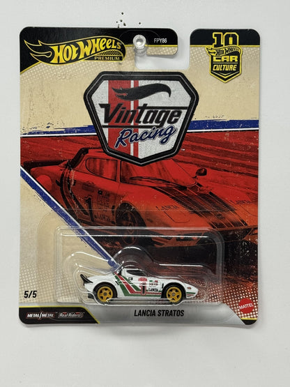 Hot Wheels Premium Vintage Racing Lancia Stratos 1:64 Diecast White