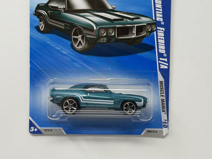 Hot Wheels Muscle Mania 1969 Pontiac Firebird T/A 1:64 Diecast Teal V2
