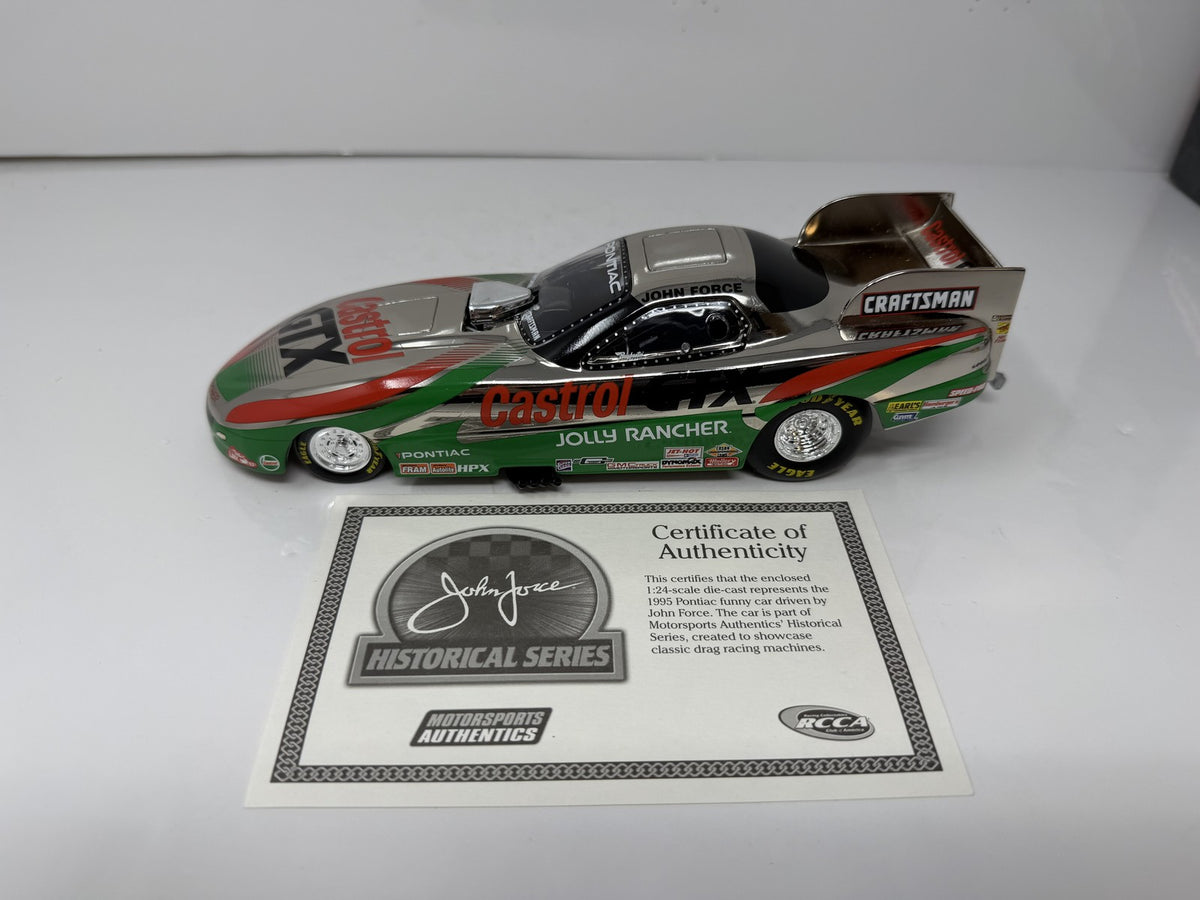 Action NHRA Historical John Force 1995 Pontiac Firebird Chrome 1:24 Diecast