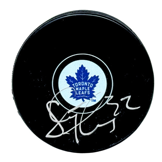 Steve Thomas Toronto Maple Leafs Signed NHL Autograph Puck Silver Auto