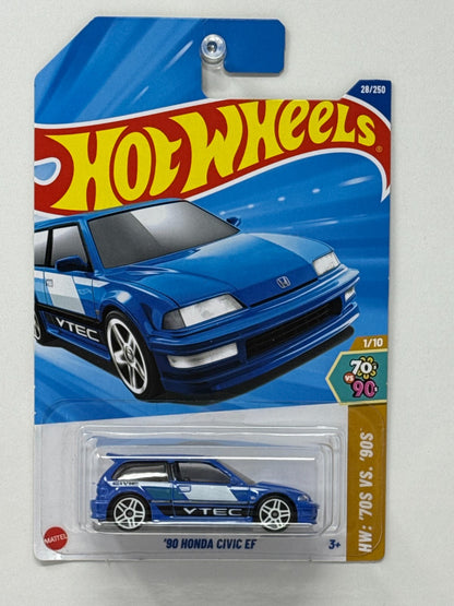 Hot Wheels 70s vs 90s 1990 Honda Civic EF 1:64 Diecast Blue