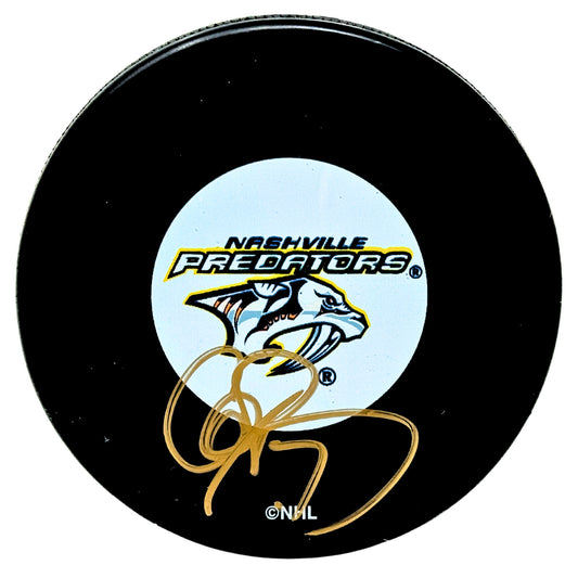 Cliff Ronning Nashville Predators Signed NHL Autograph Puck Gold Auto