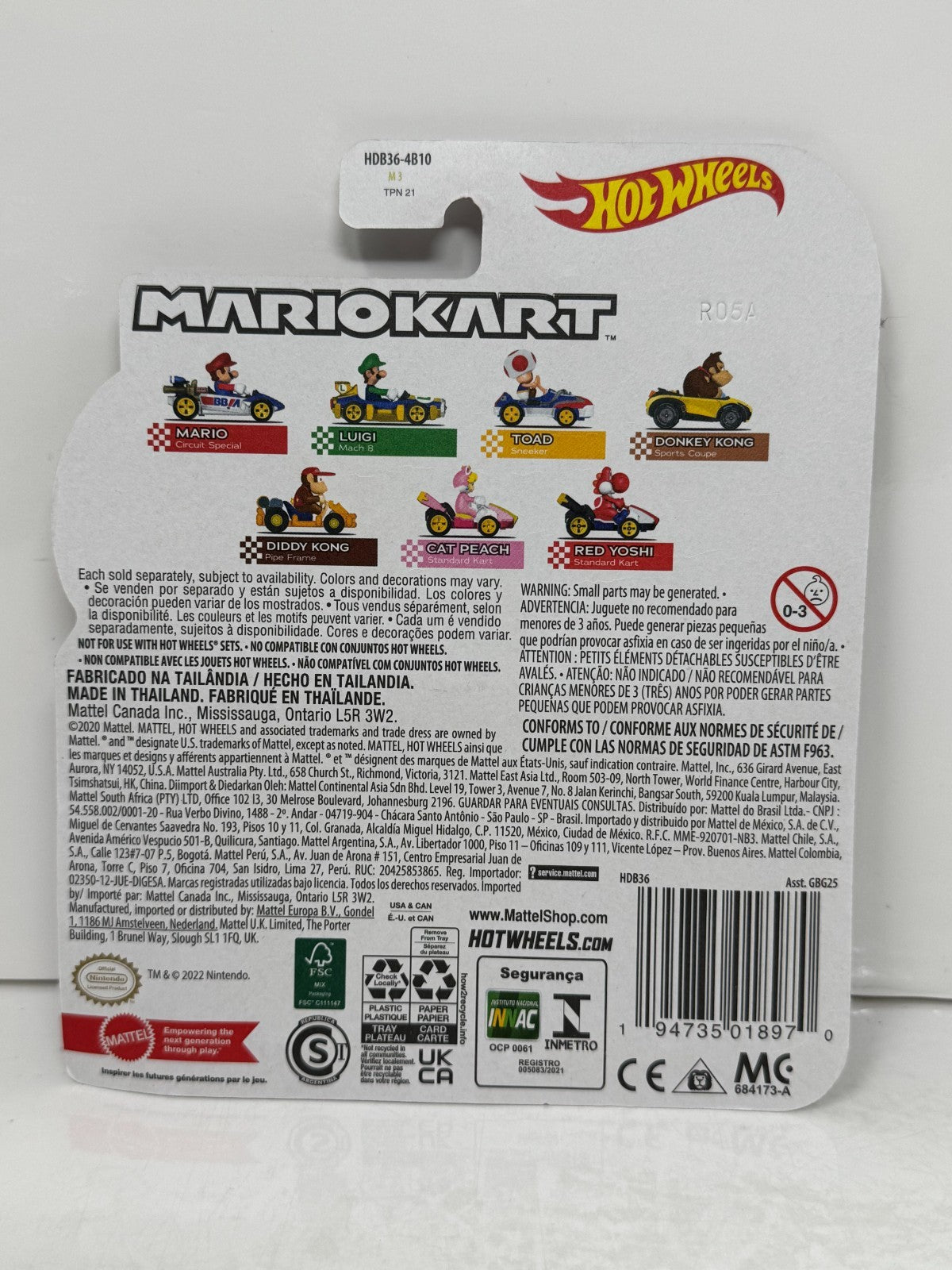 Hot Wheels Mario Kart Mario Circuit Special 1:64 Diecast