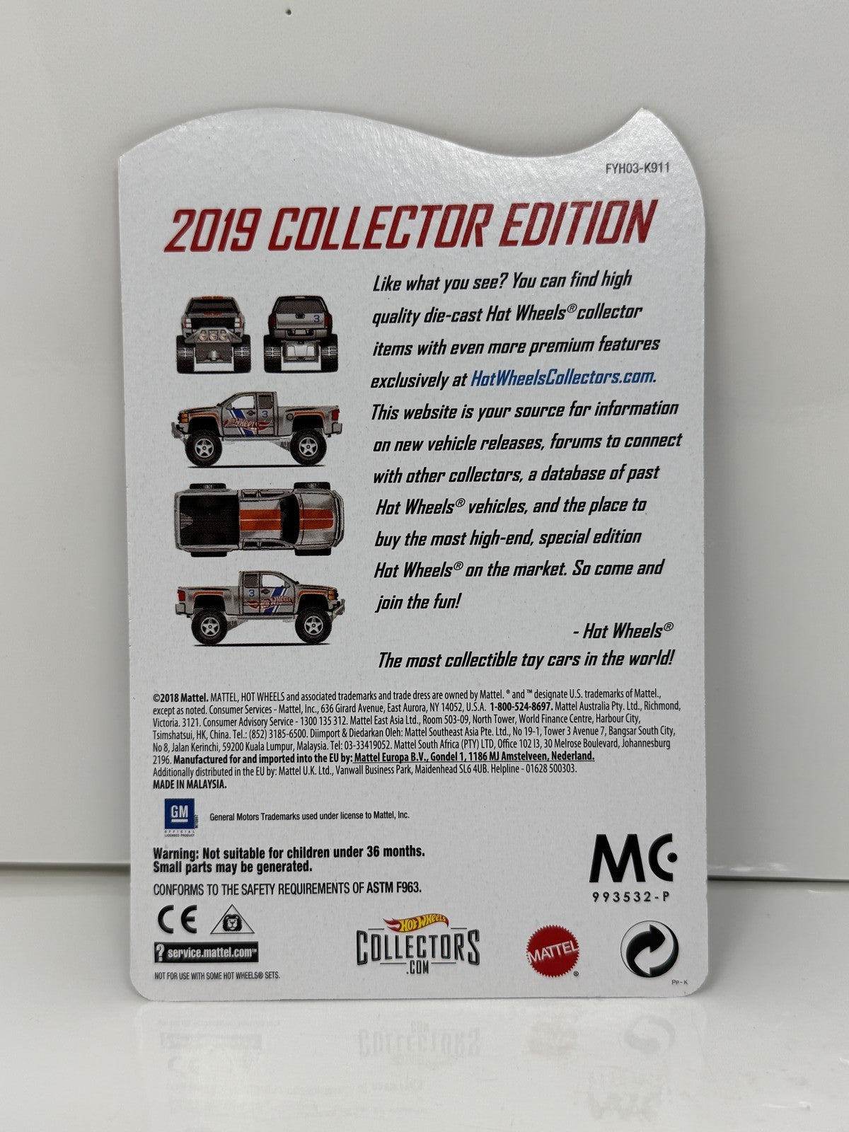 Hot Wheels 2019 Collector Edition Chevy Silverado Off Road Mail In 1:64 Diecast