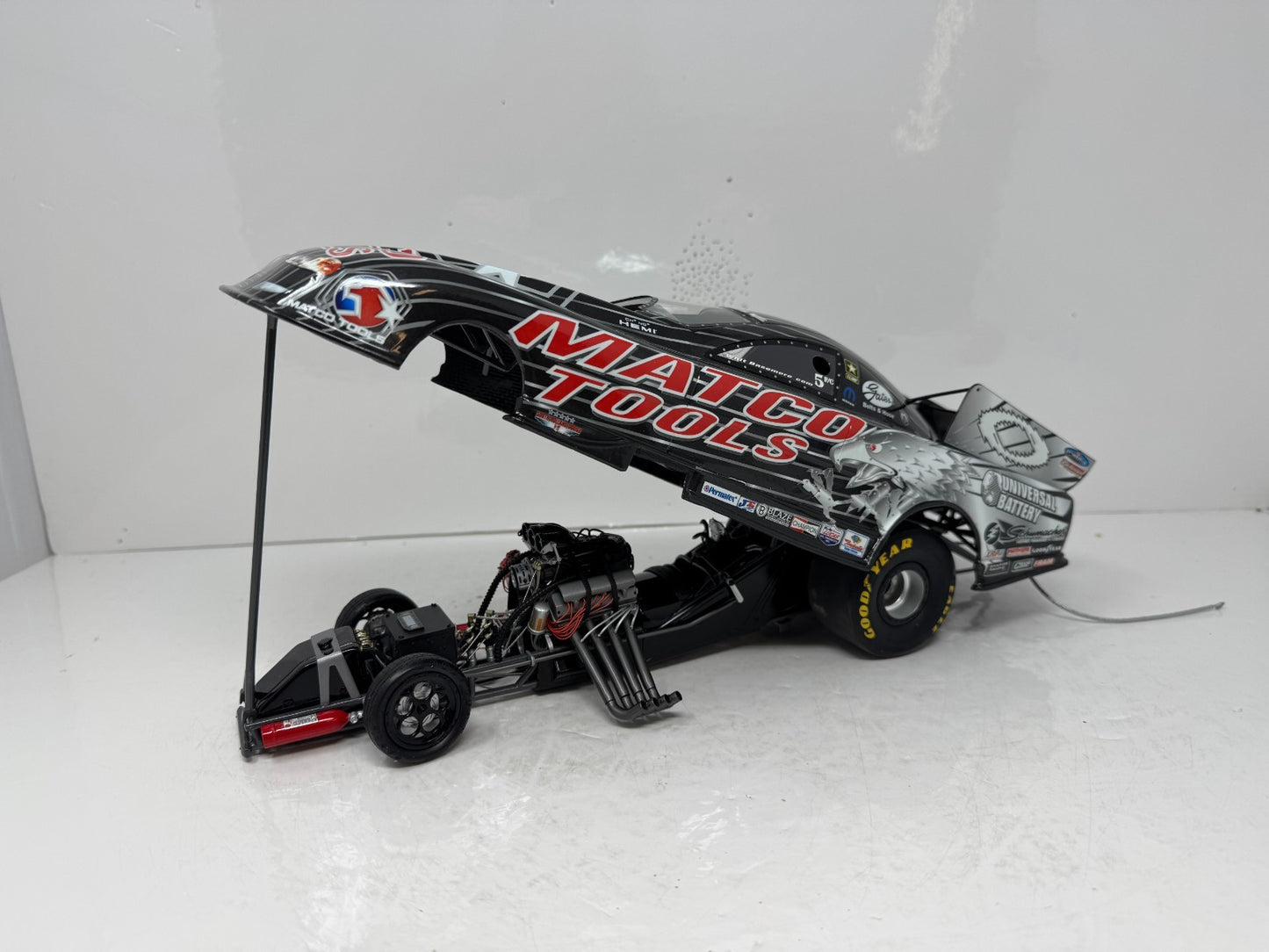 Milestone Whit Bazemore NHRA Matco Tools Iron Black Dodge Funny Car 1:16 Scale