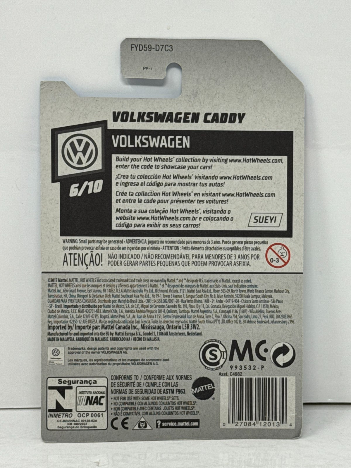 Hot Wheels Volkswagen Series Volkswagen Caddy 1:64 Diecast