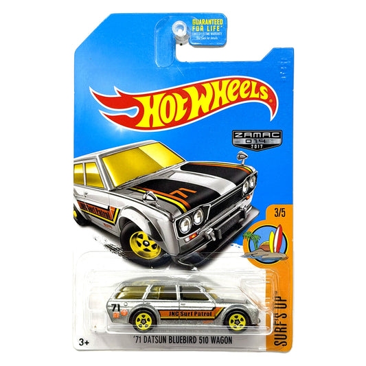 Hot Wheels ZAMAC Surf's Up 1971 Datsun Bluebird 510 Wagon 1:64 Diecast