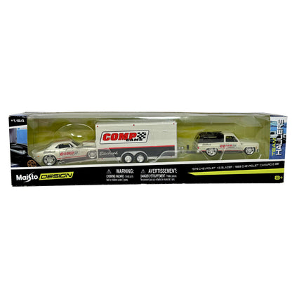 Maisto Design Team Haulers Chevrolet Camaro Z28 & Chevy K5 Blazer 1:64 Diecast