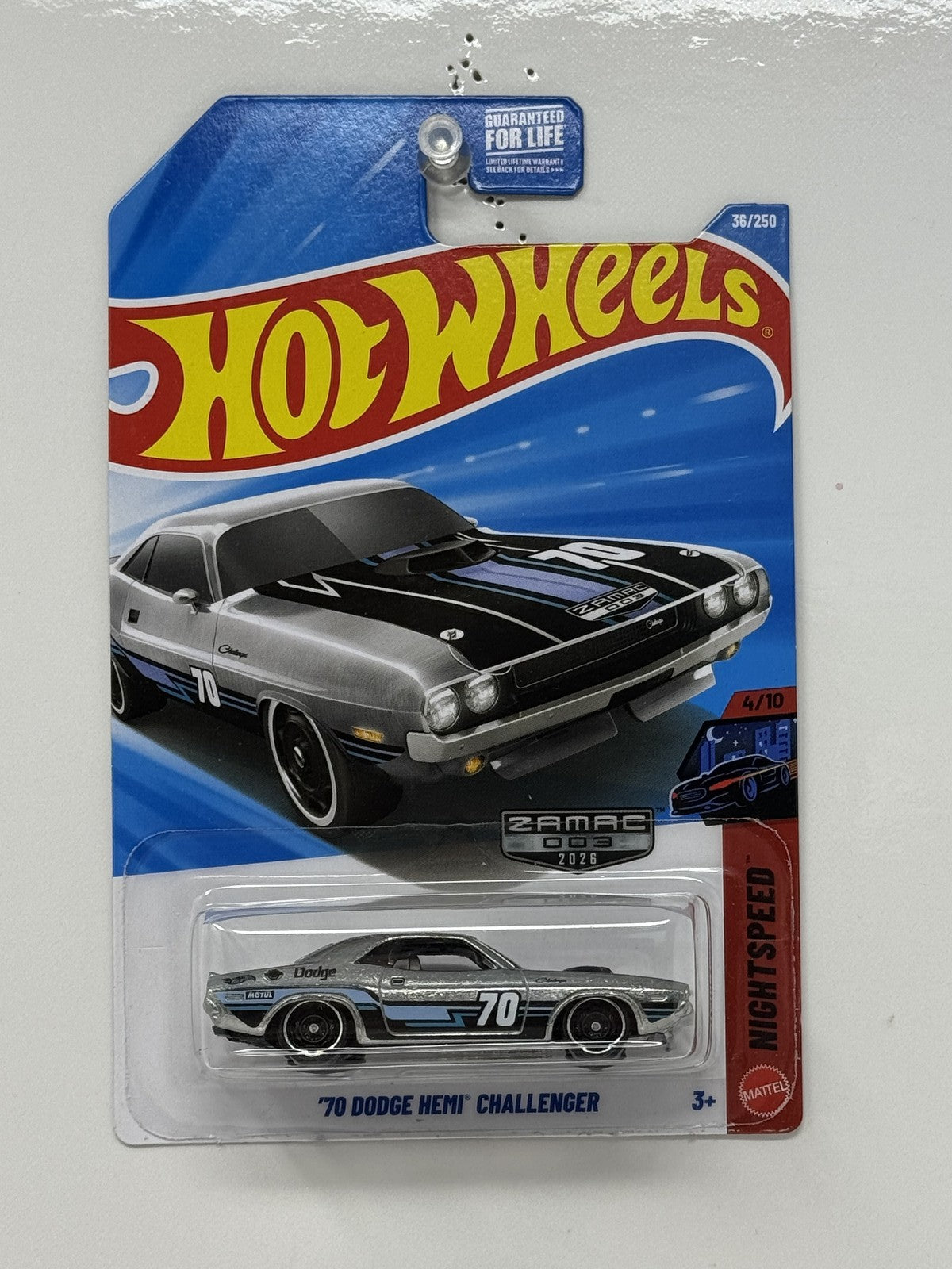 Hot Wheels Nightspeed 1970 Dodge Hemi Challenger ZAMAC 1:64 Diecast