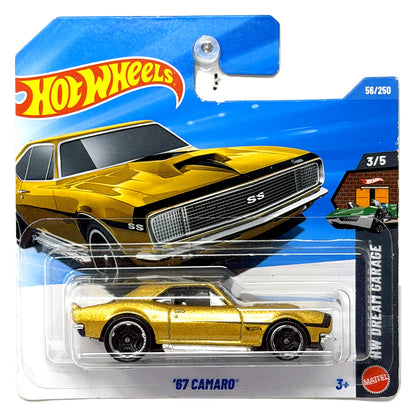 Hot Wheels HW Dream Garage 1967 Chevrolet Camaro 1:64 Diecast Gold Short Card