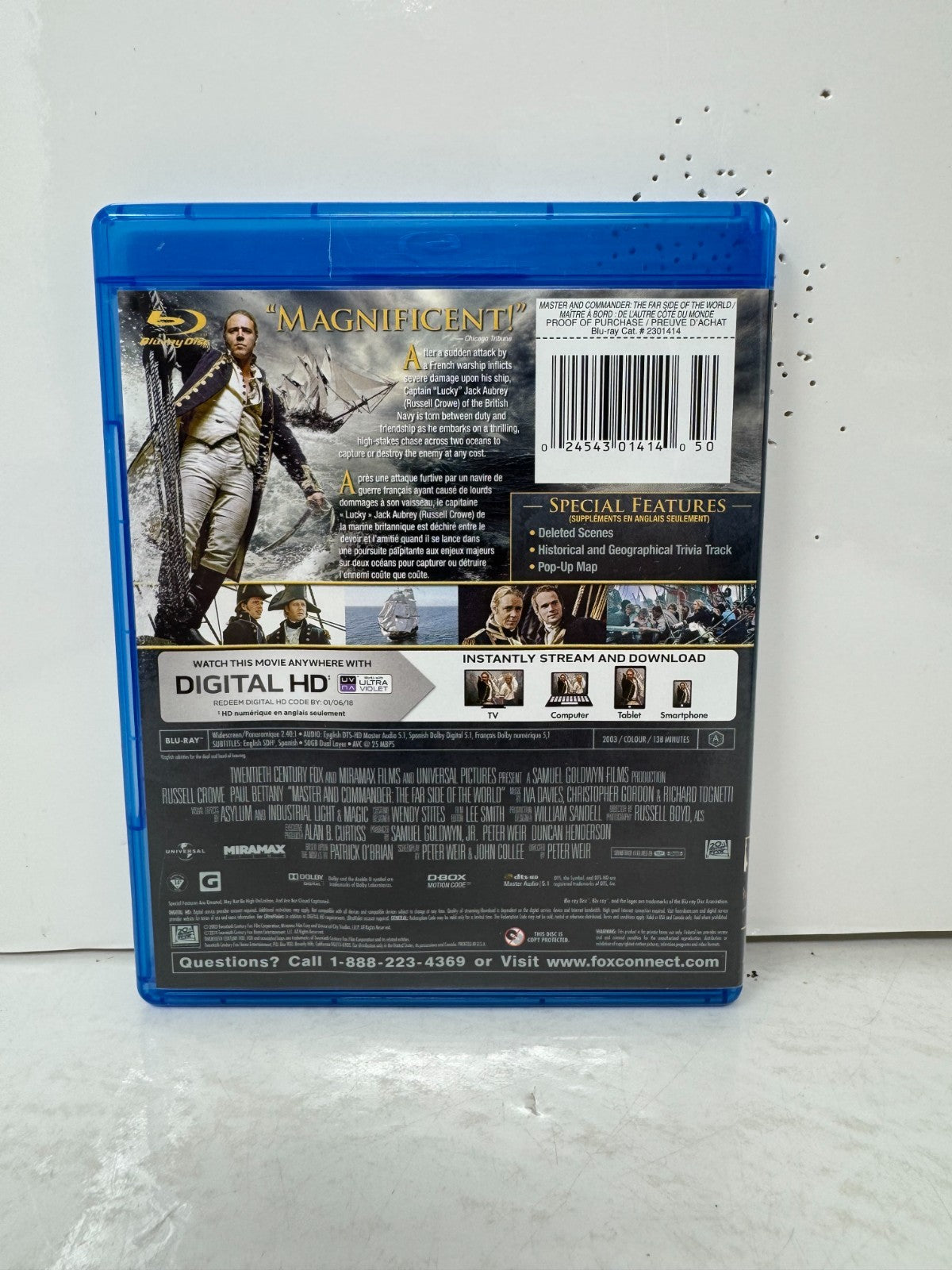 Master and Commander (Blu-ray) Russell Crowe Adventure Good Condition!!!