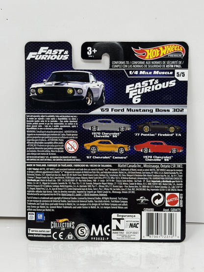 Hot Wheels Premium Fast & Furious 1969 Ford Mustang Boss 302 1:64 Diecast