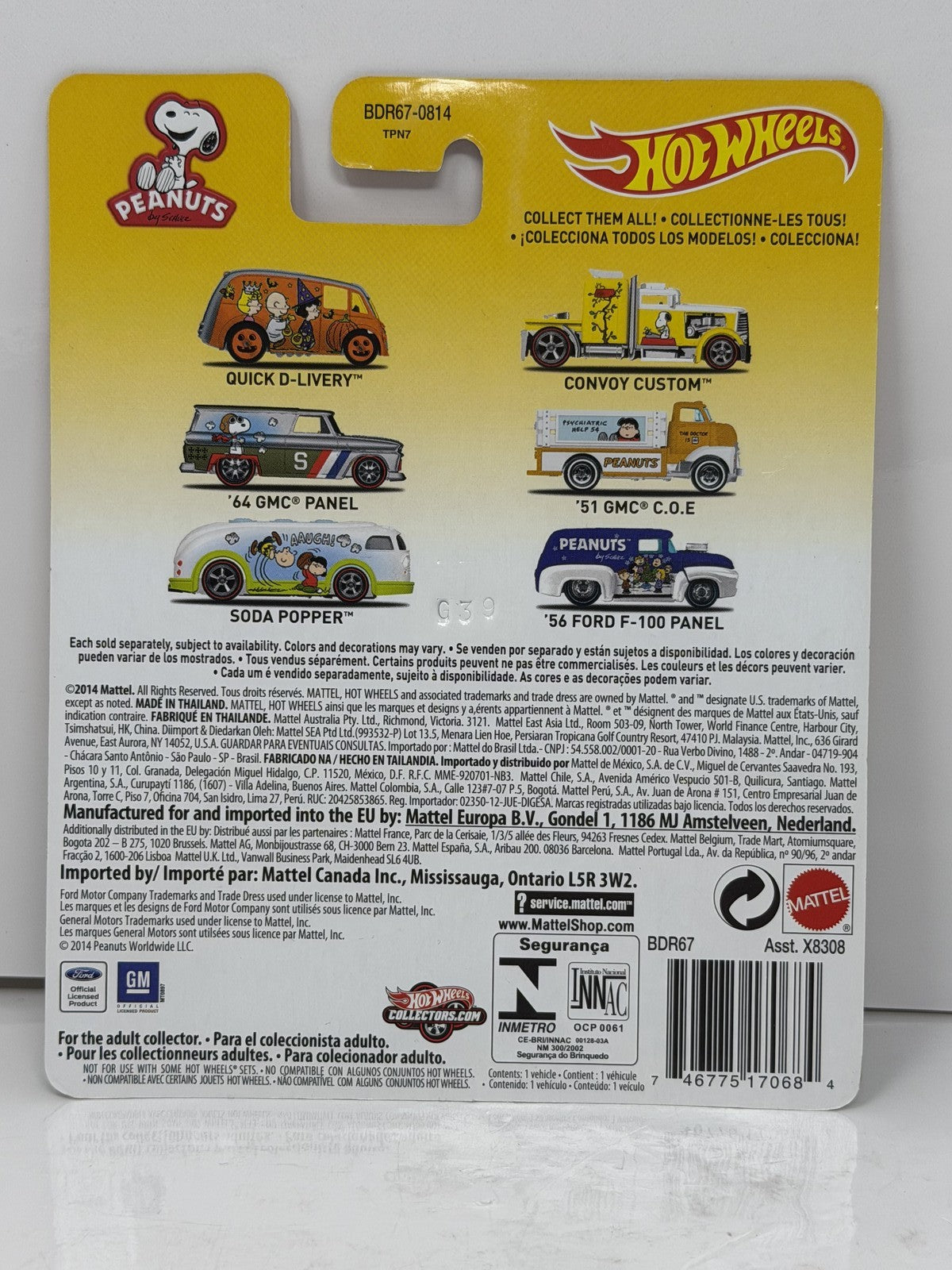 Hot Wheels Peanuts Soda Popper 1:64 Diecast Real Riders